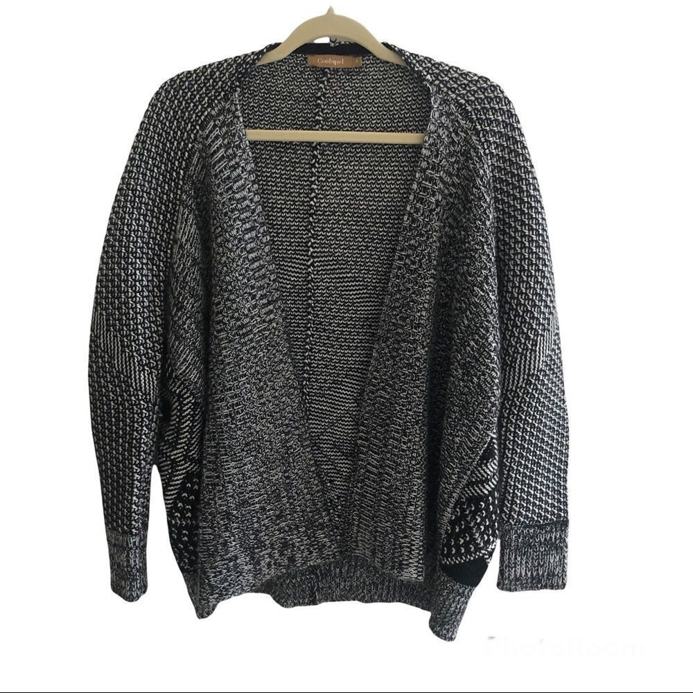 Women's Black and White Cardigan